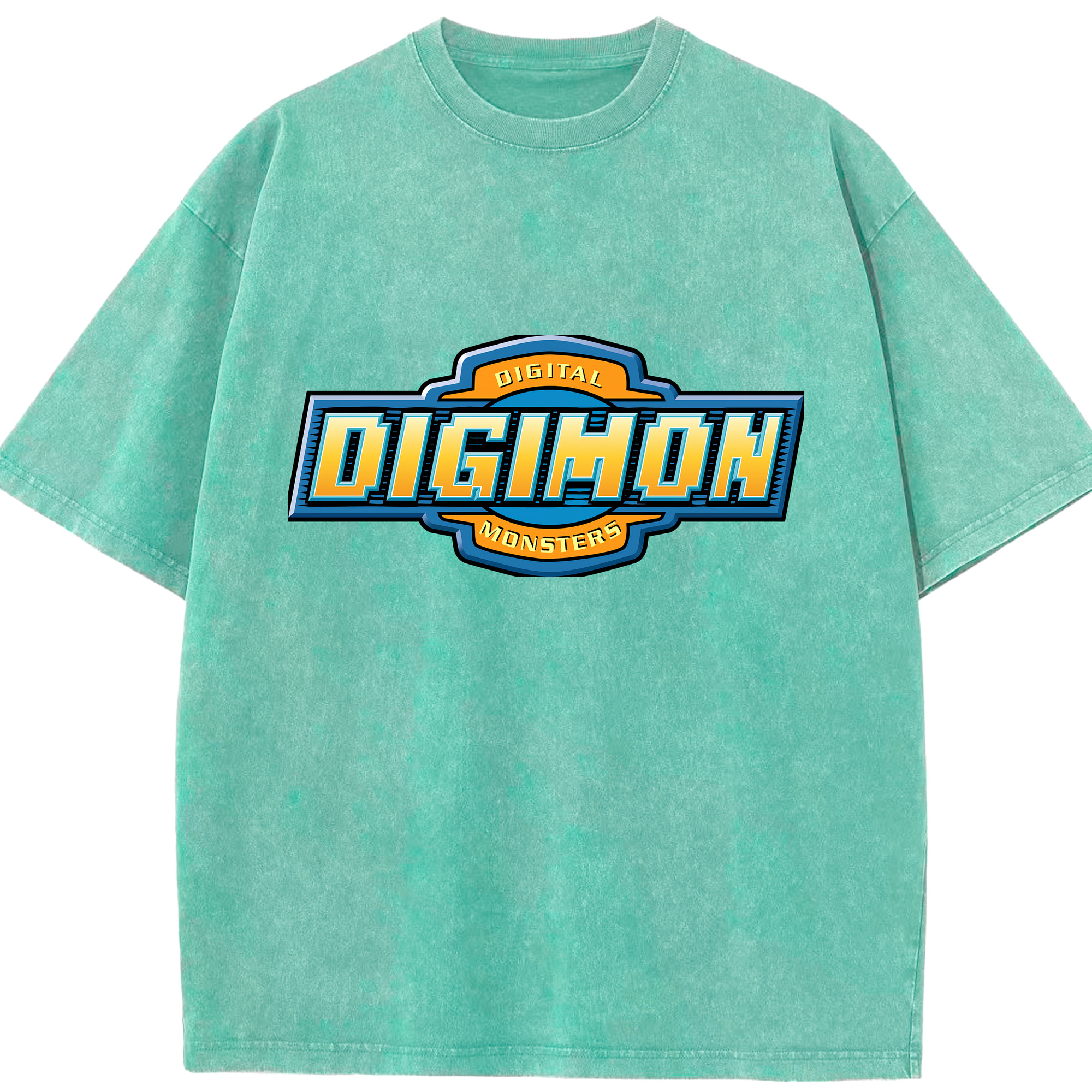 （画像用） Digimon デジタルモンスター/デジモン 綿100% ヴィンテージ風 半袖Tシャツ（フロントプリント）